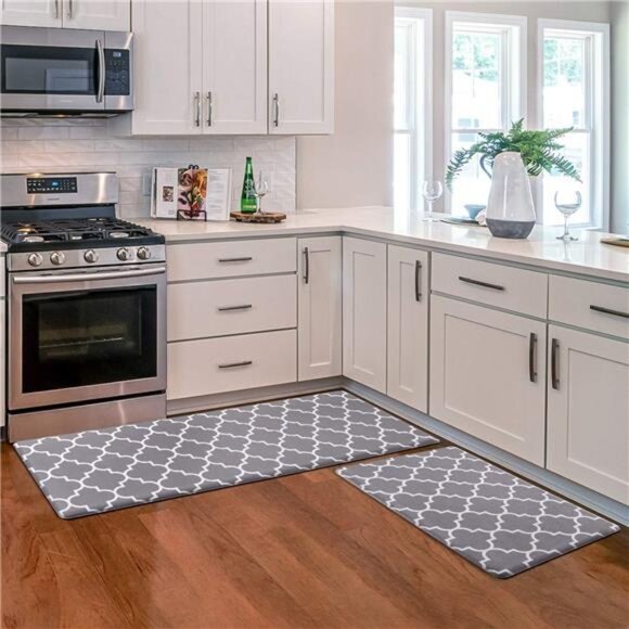 Kitchen Mat [2 PCS] Cushioned Anti-Fatigue Kitchen Rug, Waterproof Non-Slip - Picture 1 of 7